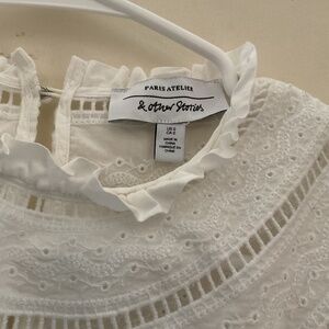 &Other Stories/ Paris Atelier cotton blouse size 0, white, very cute!